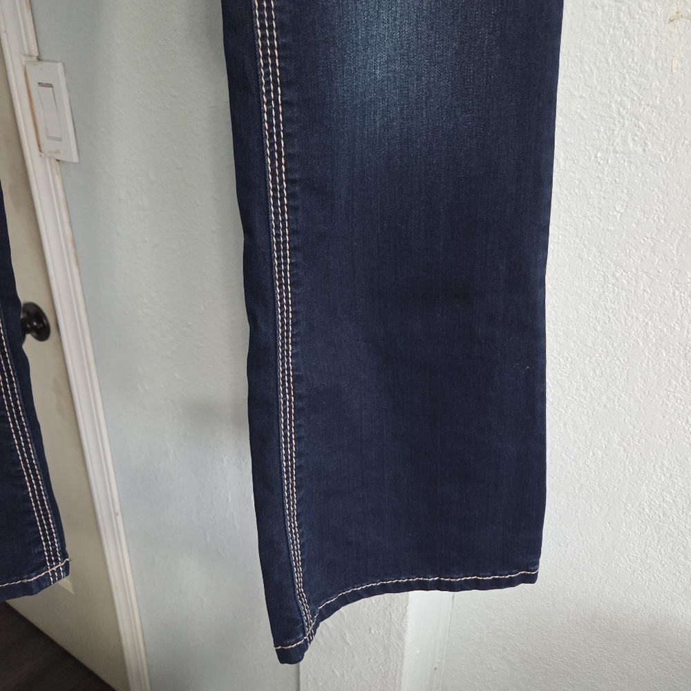 Ariya Dark Blue Flare Jeans - Picture 4 of 6